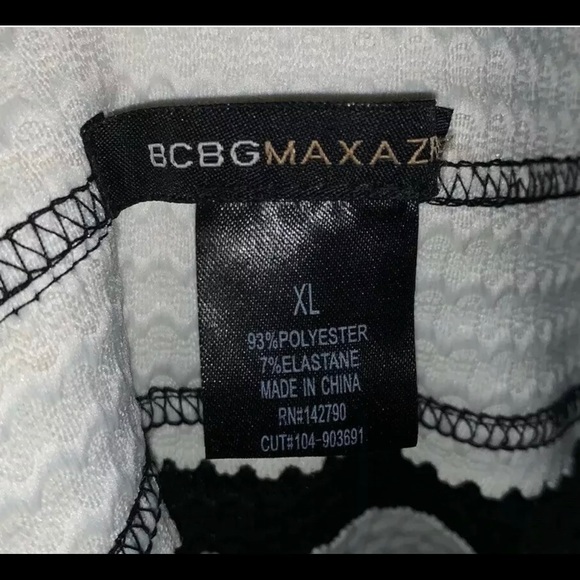 Chevron Black White Strapless Sweetheart Striped - Picture 5 of 5